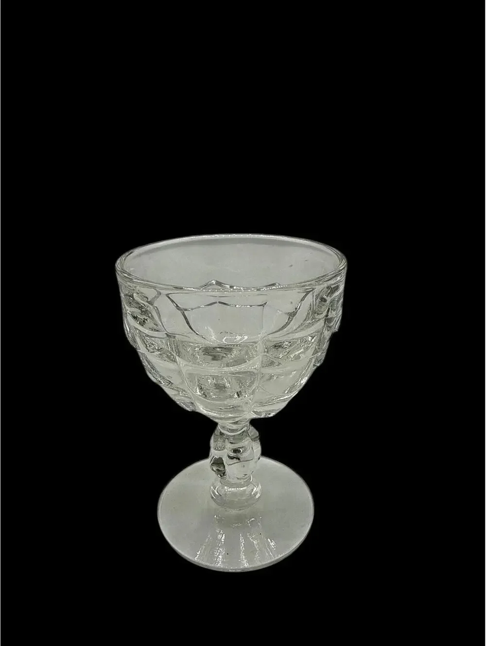 Vintage 1940s Pressed Glass Barware Set: Cambridge Cascade Clear 6 Cordial Glass